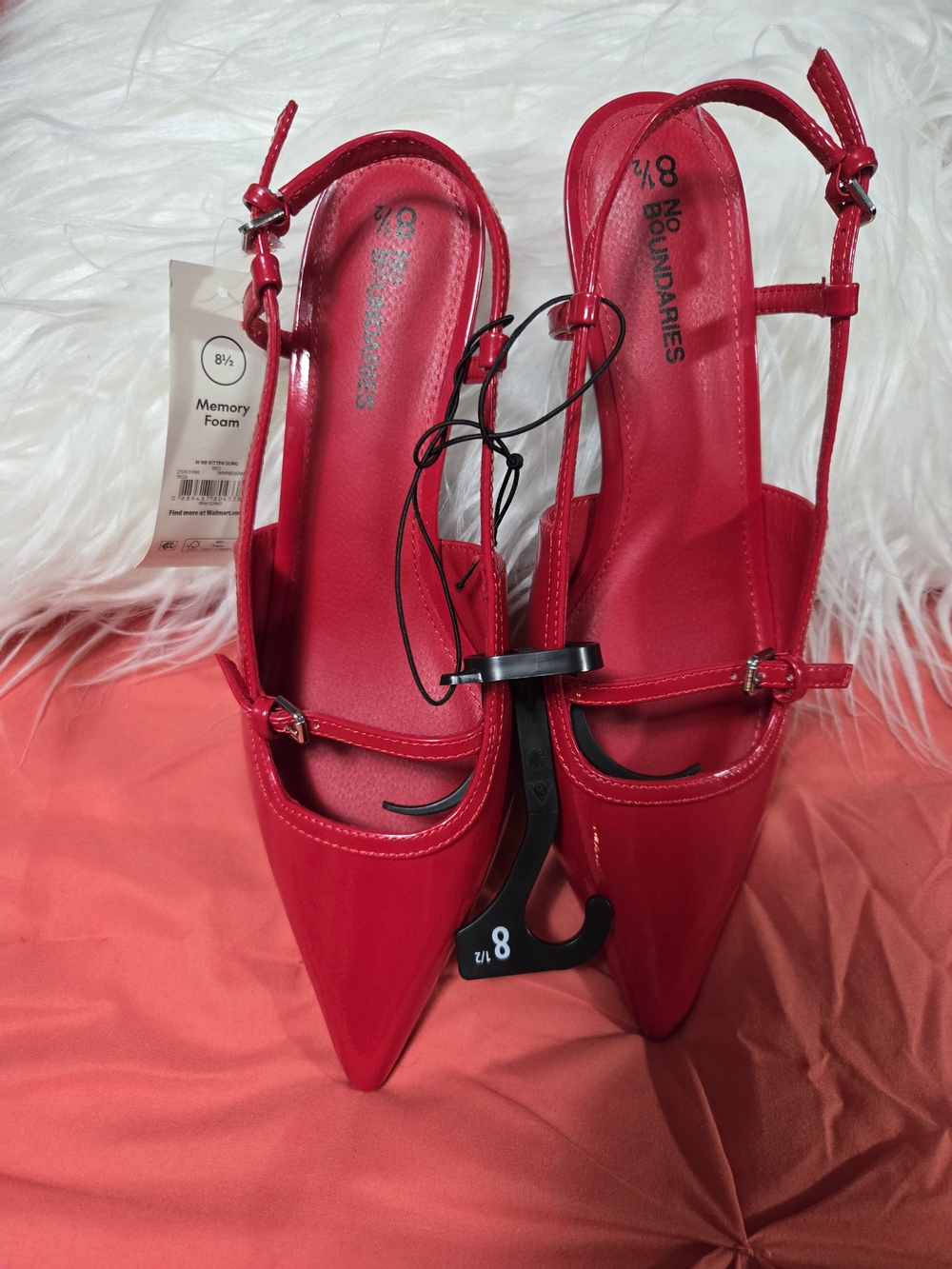 No Boundaries Red Pointed-Toe Slingback Pumps